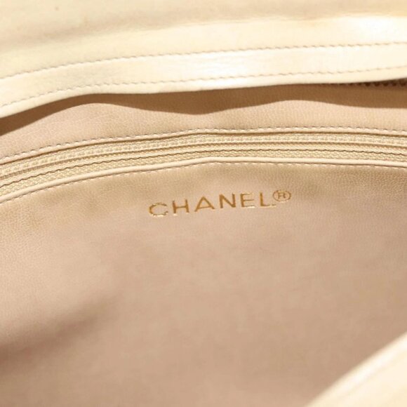 CHANEL Matelasse Chain Shoulder Bag Lamb Skin Beige Gold CC Auth bs27415 - Picture 10 of 16